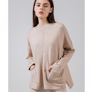 Laza Fashion Trend Casual Joker Egysor gomb Kötött Top 68030#