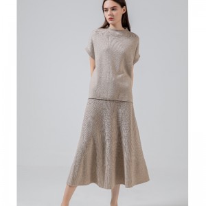 Divat alkalmi sokoldalú kötött esernyő szoknya két darab 69023#